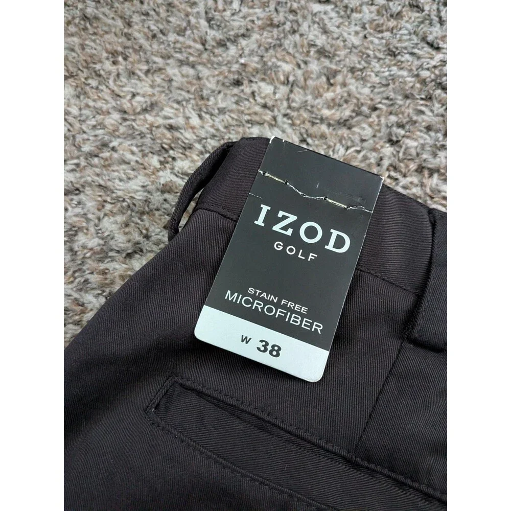 Izod Golf‎ Flat Front Pleated Shorts Men's Black Size 38 NWT